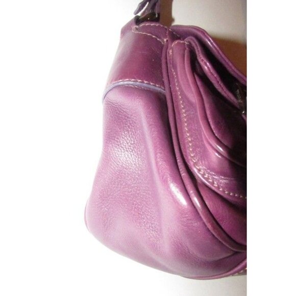 Prada Envelope Top Shoulder Bag Eggplant Purple Leather w Chrome Hardware - Picture 5 of 8